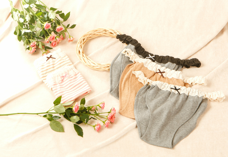 Ｒｉ楽ショーツバラレース【オーガニックコットン100%茜ピンク】３L